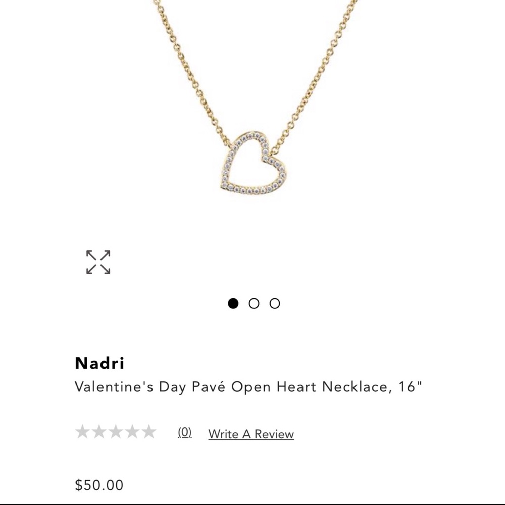 Valentine’s Day Pavé Open Heart Necklace 16”